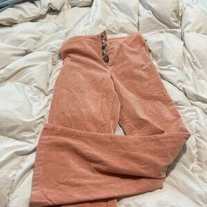 Gianni Bini Pink corduroy pants Size 8 five button front and wide leg